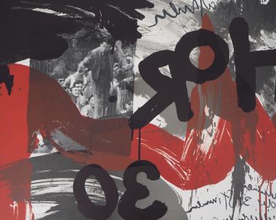 Wolf VOSTELL - Le cri : La foule - Lithographie originale signée, 1990 2