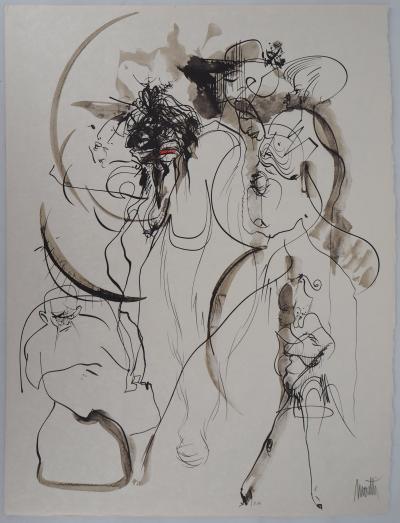 Raymond MORETTI : La dispute - Lithographie originale signée 2