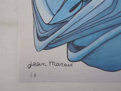 Jean MARAIS - L’enfant au drap bleu - Lithographie signée 2