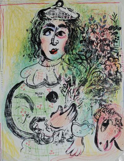 Marc CHAGALL  - Le clown fleuri, 1963 - Lithographie 2