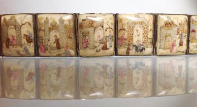 Iran ou Syrie -  début du XXe siècle, Bracelet peint de miniatures persane 2