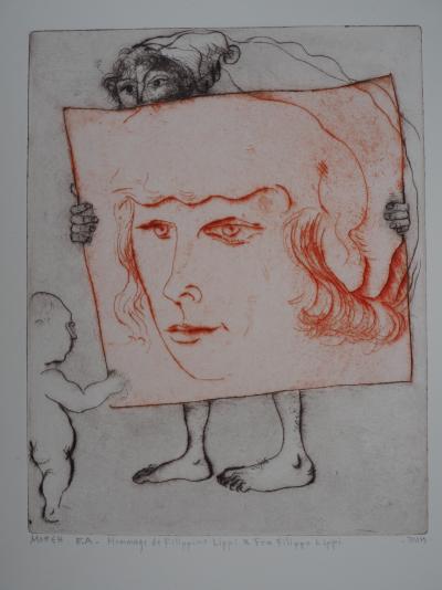 Mordecaï MOREH : Portrait de courtisan - Gravure originale signée 2