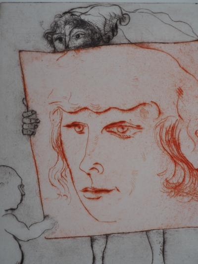 Mordecaï MOREH : Portrait de courtisan - Gravure originale signée 2