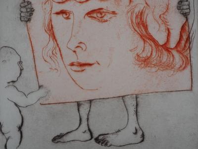 Mordecaï MOREH : Portrait de courtisan - Gravure originale signée 2