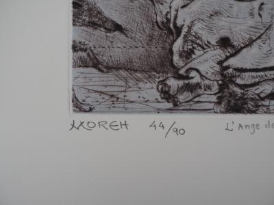 Mordecaï MOREH : L’ange de la compassion - Gravure originale signée 2