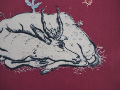 Mordecaï MOREH : Le cerf - Gravure originale signée 2