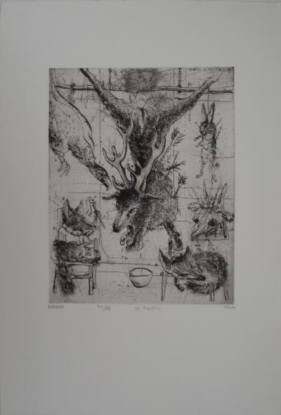 Mordecaï MOREH : Le supplice - Gravure originale signée 2