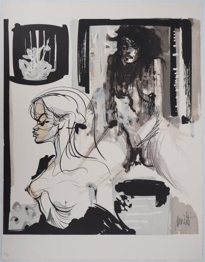 Raymond MORETTI - Les amants, 1974 - Lithographie originale signée 2