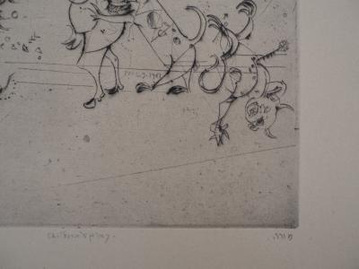 Mordecaï MOREH : Jeux d’enfants - Gravure originale signée 2
