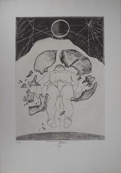 Pierre-Yves TREMOIS - L’homme, le centre de l’univers, Gravure originale signée 2