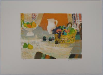 Jacques PETIT : Panier de fruits - Lithographie Originale Signée 2