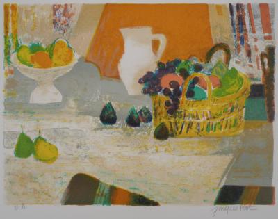 Jacques PETIT : Panier de fruits - Lithographie Originale Signée 2