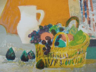 Jacques PETIT : Panier de fruits - Lithographie Originale Signée 2