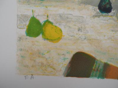 Jacques PETIT : Panier de fruits - Lithographie Originale Signée 2