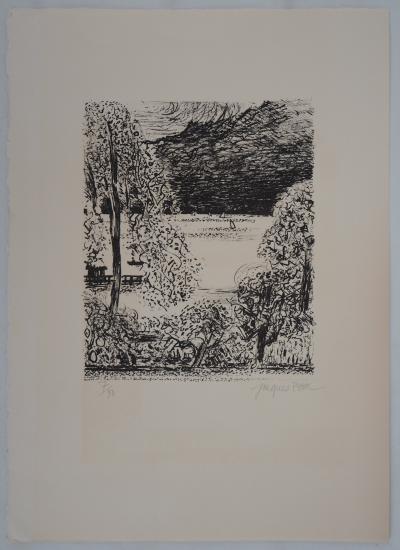 Jacques PETIT : Vue sur le lac - Lithographie Originale Signée 2