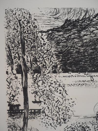 Jacques PETIT : Vue sur le lac - Lithographie Originale Signée 2