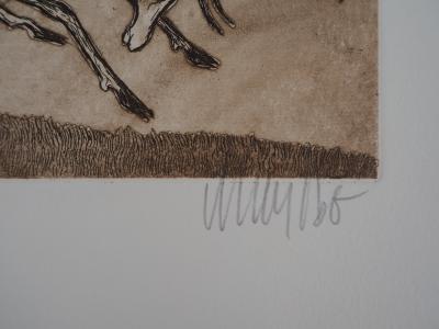 Lars BO : La course de cerfs - Gravure Originale Signée 2