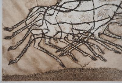 Lars BO : La course de cerfs - Gravure Originale Signée 2