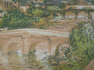 Paul COLLOMB : Paris sur la Seine - Lithographie Originale Signée 2