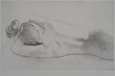 Philippe LELIEVRE : Femme nue allongée - Gravure Originale Signée 2