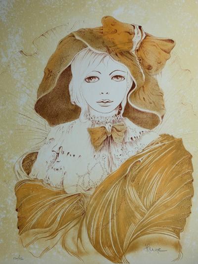 Jean HEINE : Jeune femme au voile - Lithographie signée au crayon 2