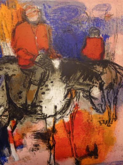 Paul GUIRAMAND: The rider - Original Signed Lithograph - Post War