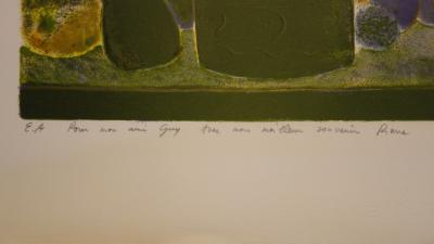 Garcia FONS : Bouquet et corbeille de fruits sur l’eau - Lithographie Originale Signée 2