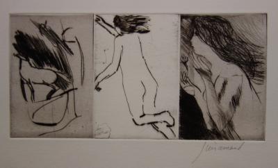 Paul GUIRAMAND - Trois femmes nues - Gravure Originale Signée 2