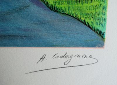 André CODAGOGNE - Paysage champêtre - Lithographie originale 2