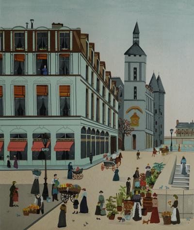 Eliane THIERRY - Quai aux fleurs - Lithographie originale signée au crayon 2