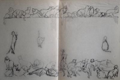 Théophile Alexandre STEINLEIN - Chats Et Autres Bêtes 12 - Lithographie 2