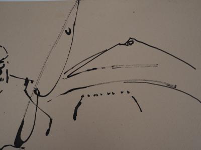 René GENIS : Pêcheur - Dessin Original Signé 2