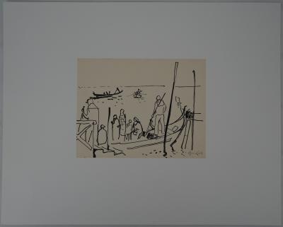 René GENIS : La gondole de Venise - Dessin Original Signé 2