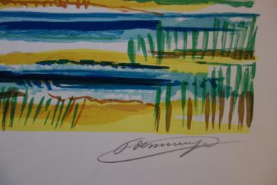 François DESNOYER : Maisons en Camargue - Lithographie signée au crayon 2