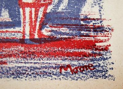Henry MOORE - Lithographie originale en couleurs, 1951 2