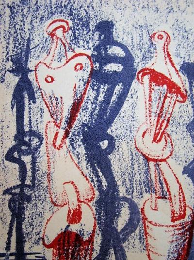 Henry MOORE - Lithographie originale en couleurs, 1951 2
