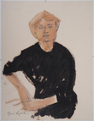 René GENIS : Portrait de Jacqueline - Dessin Original Signé 2