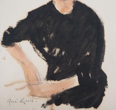 René GENIS : Portrait de Jacqueline - Dessin Original Signé 2