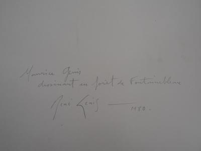 René GENIS : Maurice Genis dominant la forêt de Fontainebleau - Dessin Original Signé 2