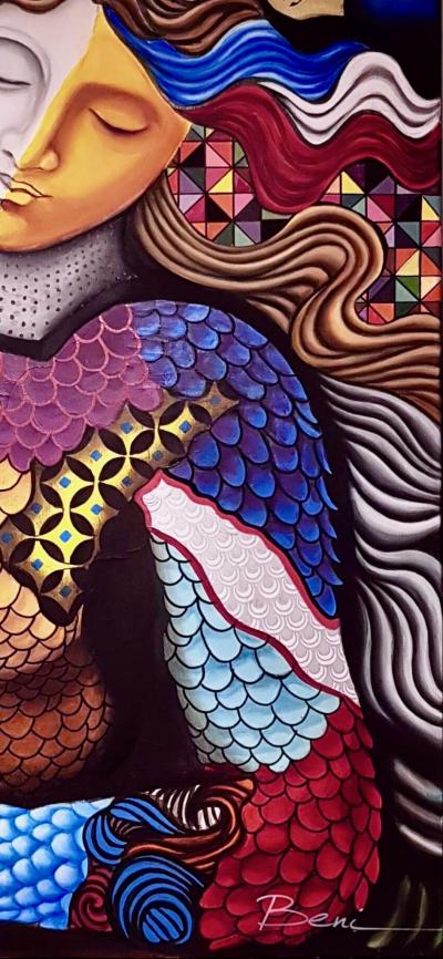 BENI - Jeanne d’arc, 2018 - Huile sur toile signée 2