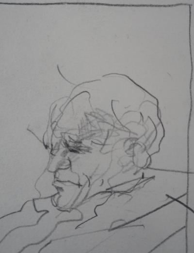 Claude WEISBUCH - Portrait of a Man, original signed drawing 2