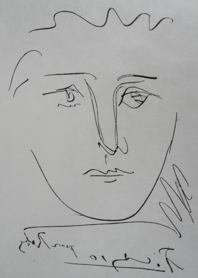 Pablo PICASSO : Visage pour Roby - Gravure signée,1950 2