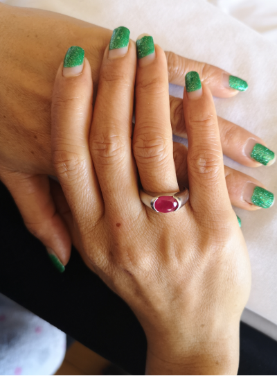 Bague argent rubis de Birmanie  de 2.88 cts  avec certificat 2