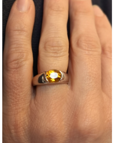 Bague en Argent, saphir jaune  de 3.25 carats avec certificat 2