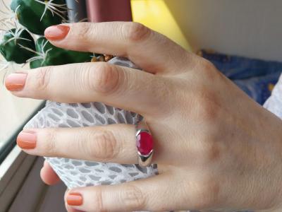 Bague argent rubis de Birmanie  de 2.88 cts  avec certificat 2