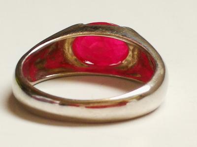 Bague argent rubis de Birmanie  de 2.88 cts  avec certificat 2