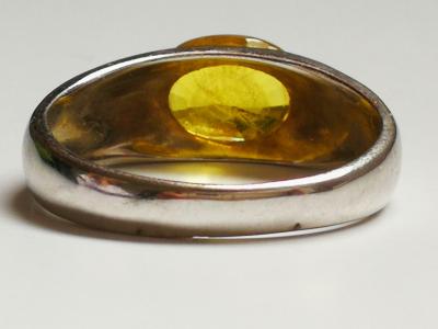 Bague en Argent, saphir jaune  de 3.25 carats avec certificat 2