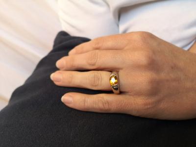 Bague en Argent, saphir jaune  de 3.25 carats avec certificat 2