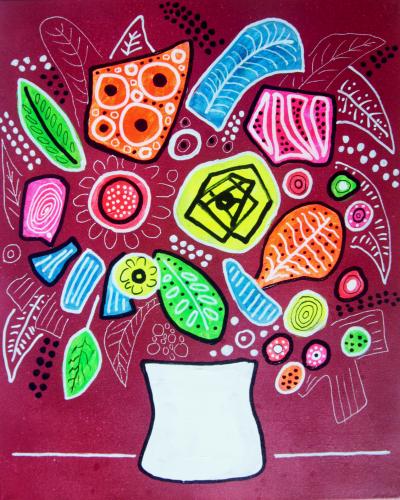 HAYVON - Bouquet rouge, 2020 - Acrylique sur toile 2