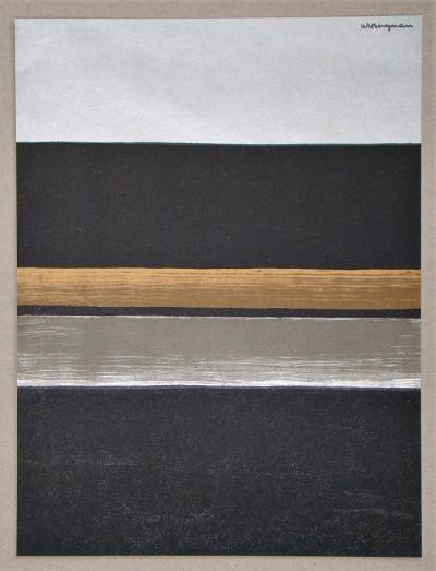 Anna-Eva BERGMAN - L11 - 1970 Horizon noir, 1970 - Lithographie originale signée 2